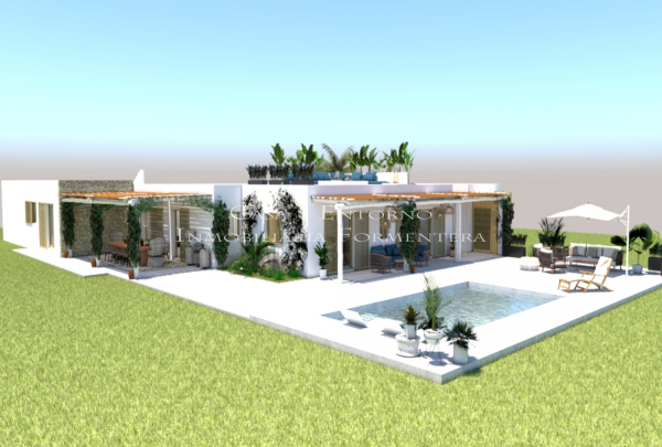 Villa in costruzione con vista mare a Es Cap de Barbaria - Formentera